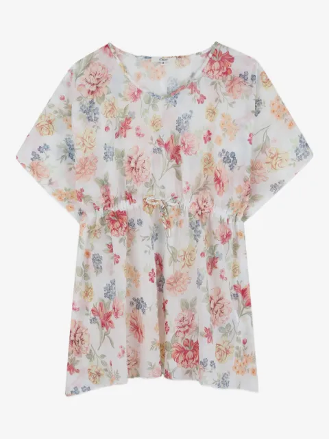 Chloé Kids floral-print tie-waist dress