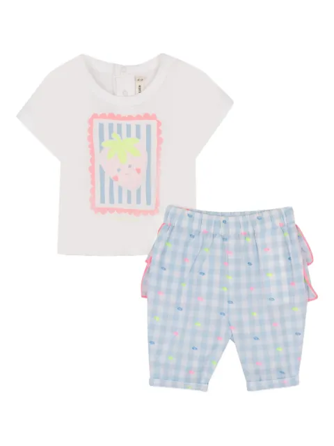 Billieblush strawberry-print trousers set