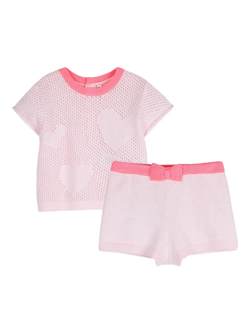 Billieblush Set in maglia con shorts - Rosa