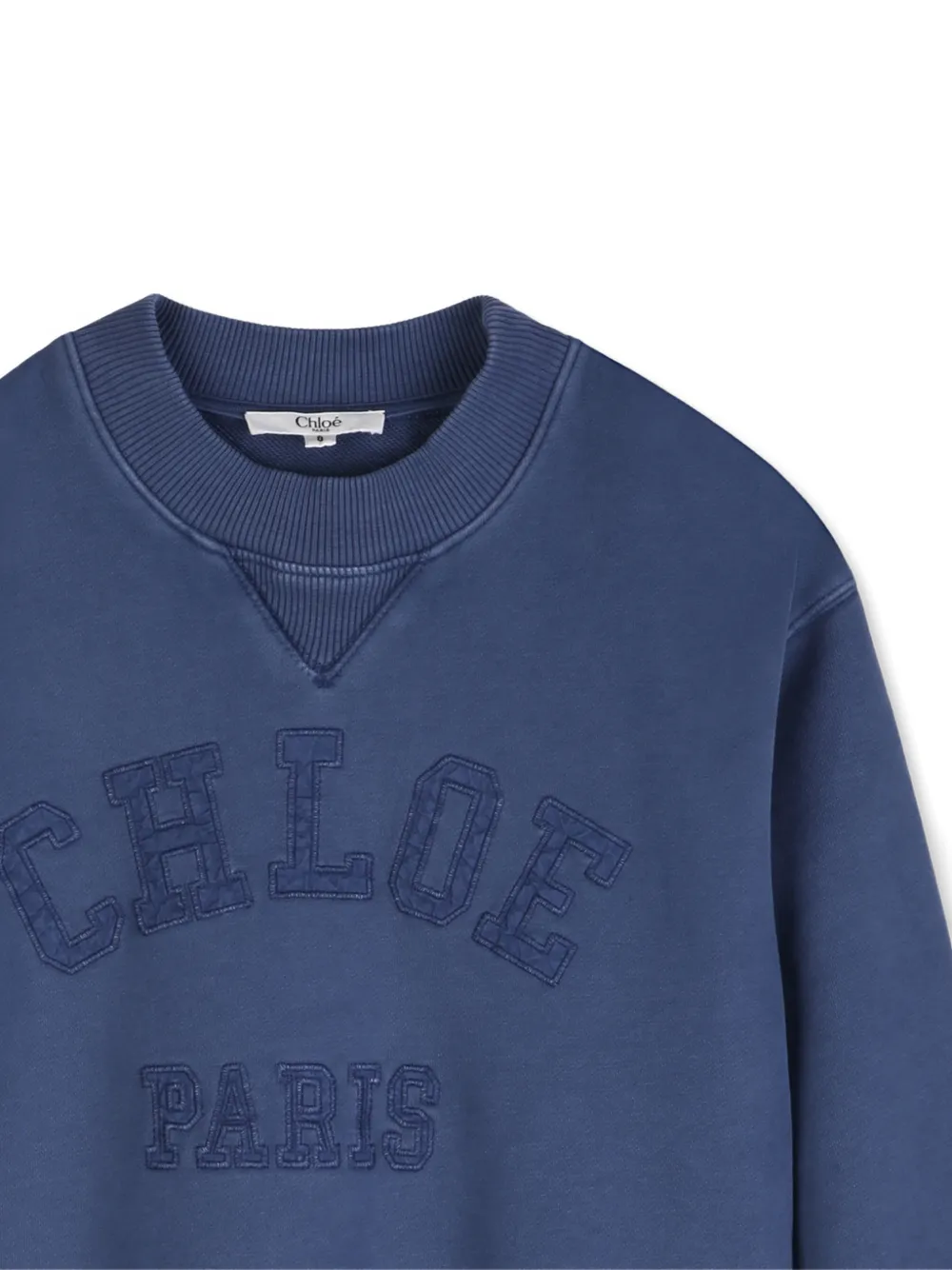 Chloé Kids Sweater met geborduurd logo Blauw