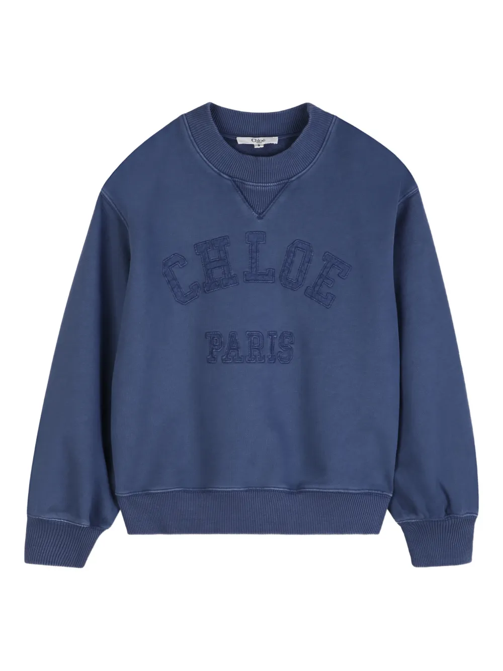 Chloé Kids embossed logo sweatshirt - Blu