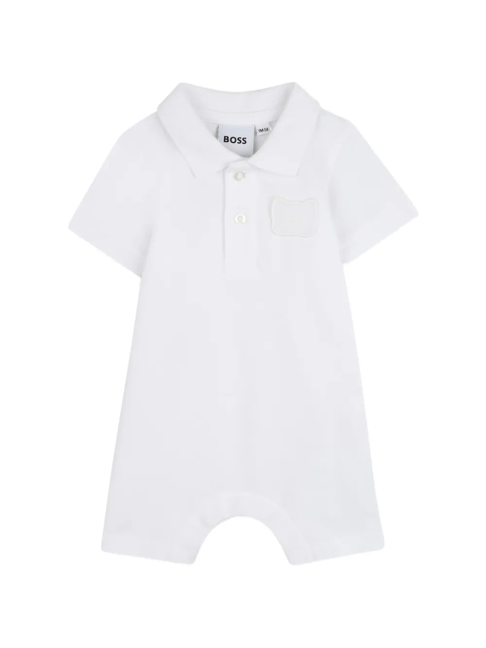 BOSS Kidswear patch detail polo shirt romper - Bianco