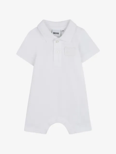 BOSS Kidswear 贴花细节polo衫连体衣
