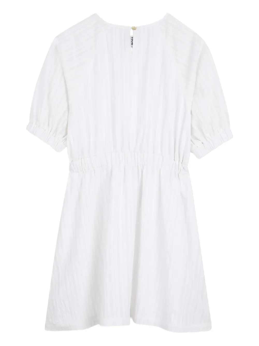  Boss Kidswear Striped Drawstring-waist Dress - White 