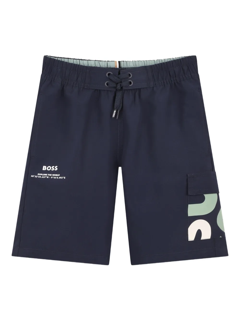 BOSS Kidswear Costume da bagno con coulisse - Blu