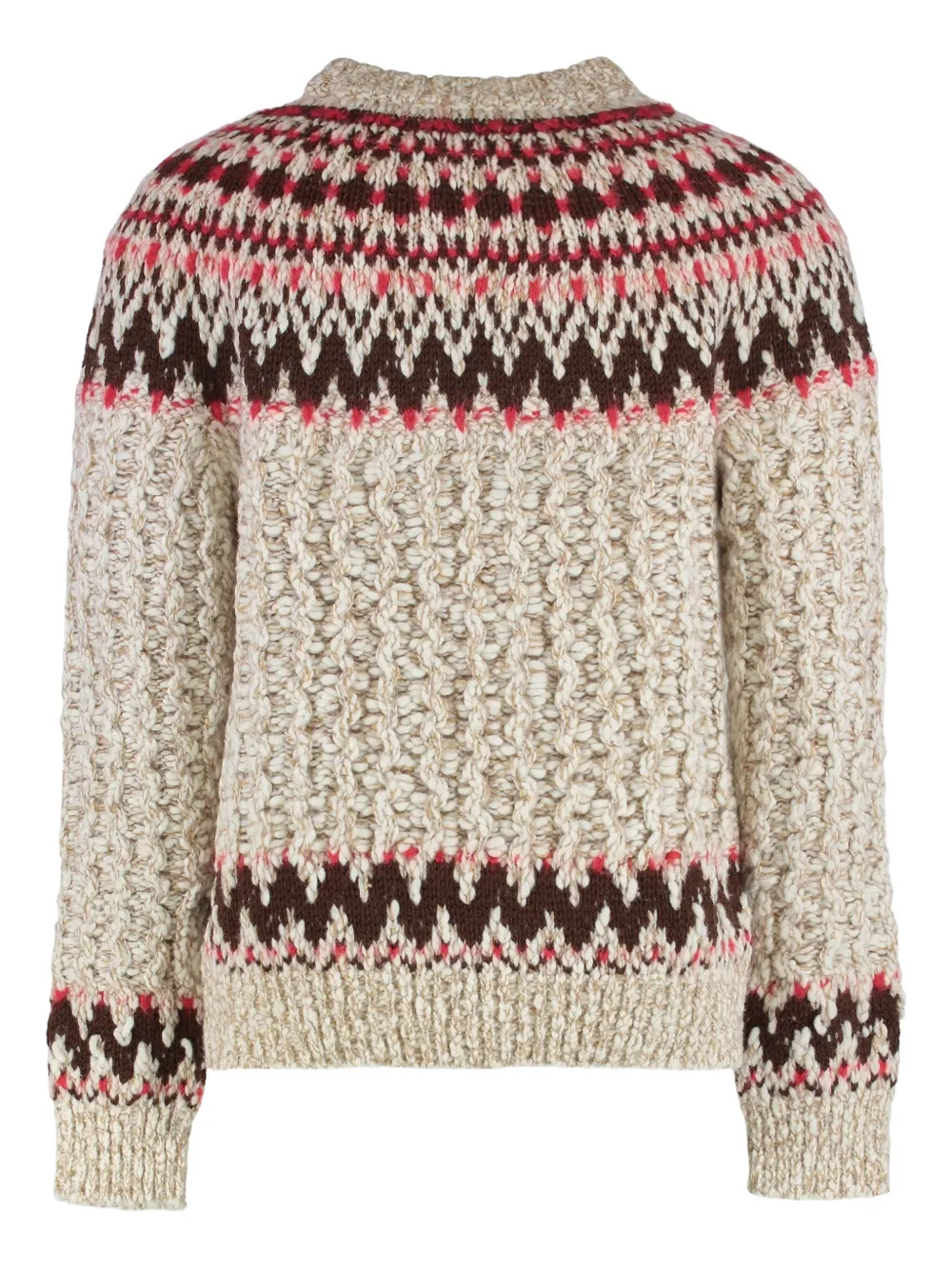 Moncler Grenoble Wollen trui met jacquard - Beige