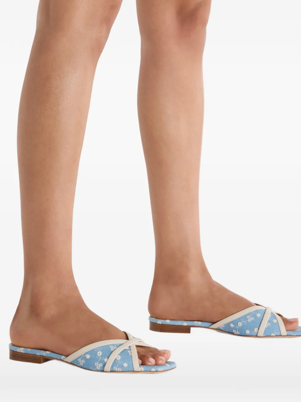 Malone Souliers Perla sandalen met bloemenprint Blauw