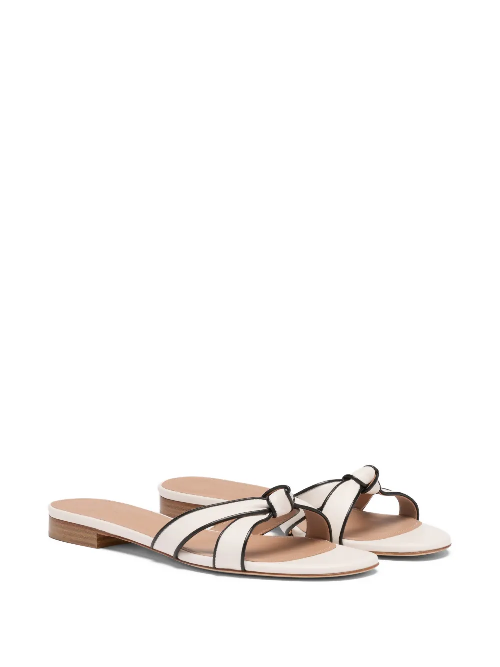Malone Souliers Raquel geknoopte leren sandalen Wit