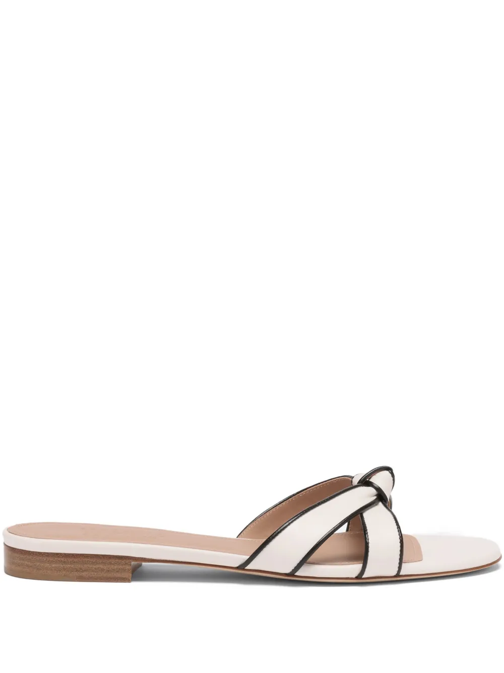 Malone Souliers Raquel knot leather flat sandals - White
