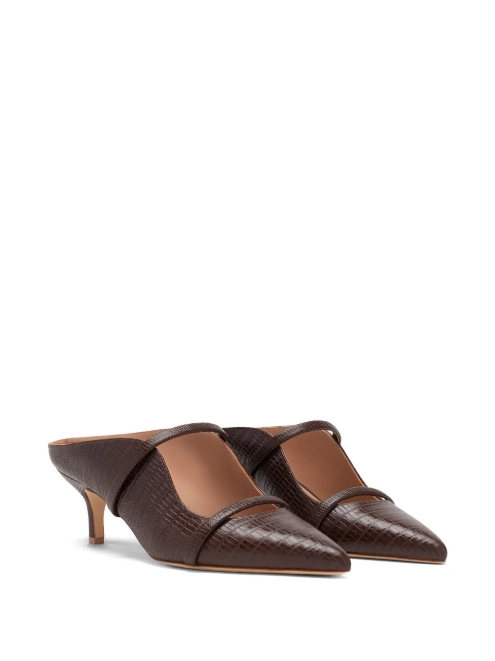 Malone Souliers Maureen leren muiltjes met reliëf Bruin