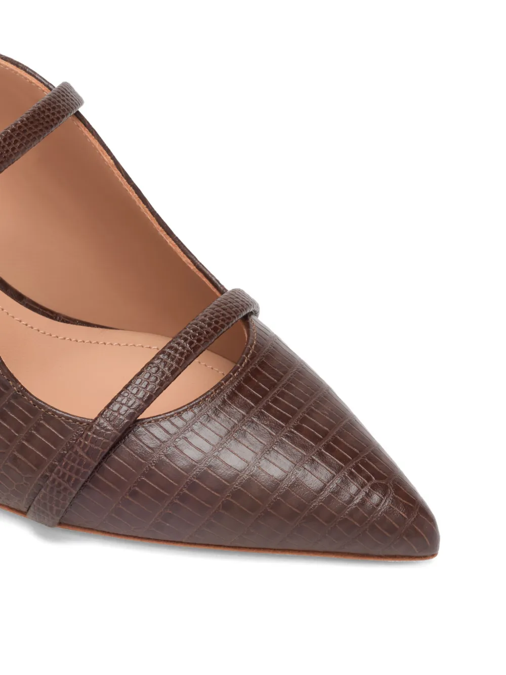 Malone Souliers Maureen leren muiltjes met reliëf Bruin