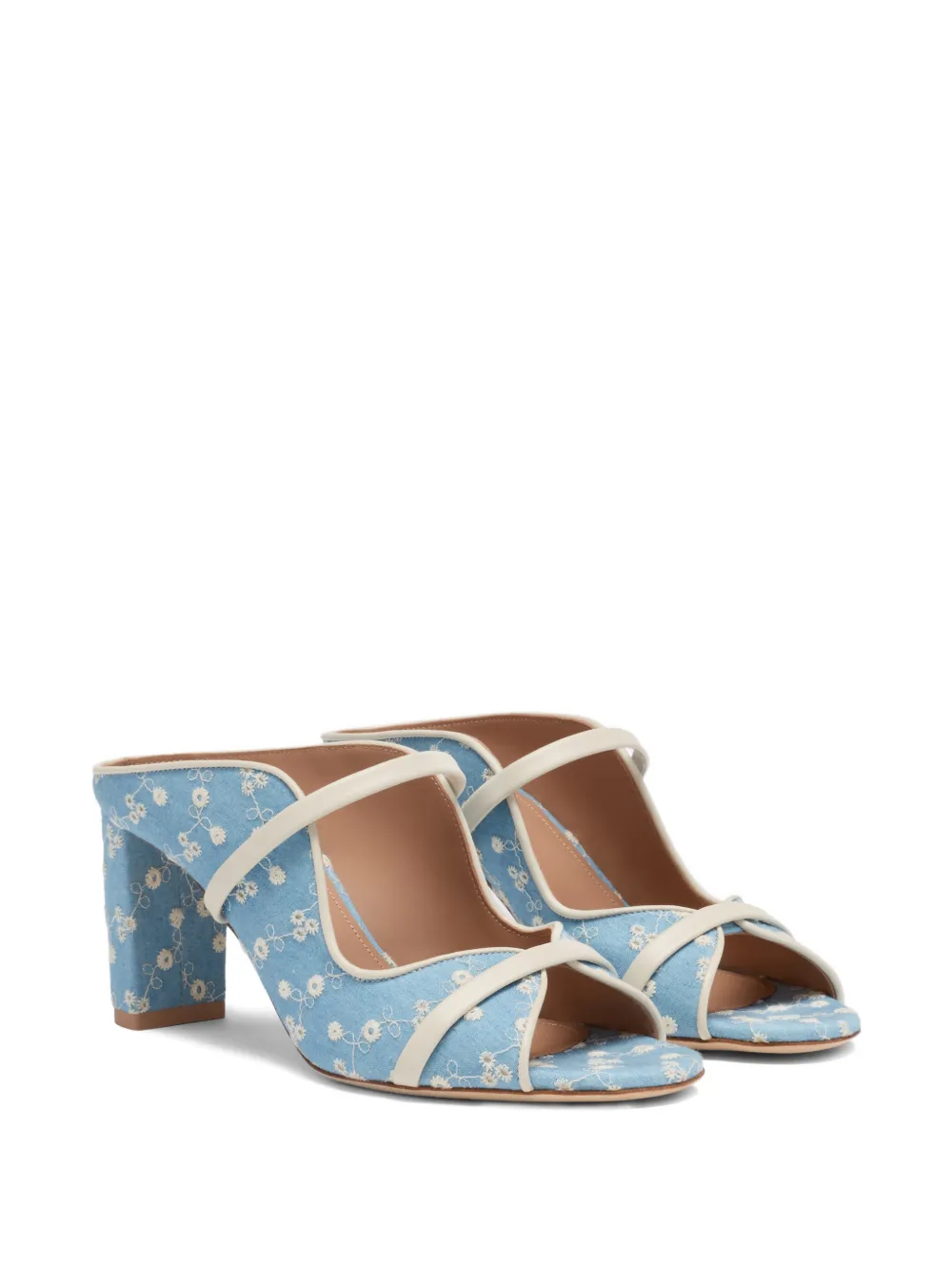 Malone Souliers Norah sandalen met bloemenprint en hak Blauw
