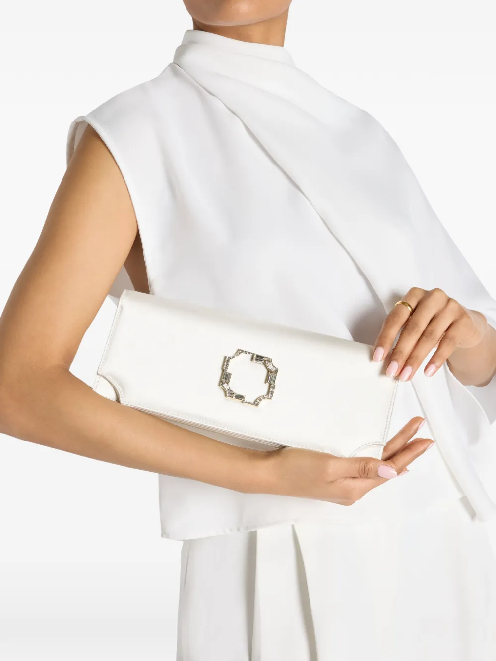 Malone Souliers Vivien verfraaide clutch - Beige