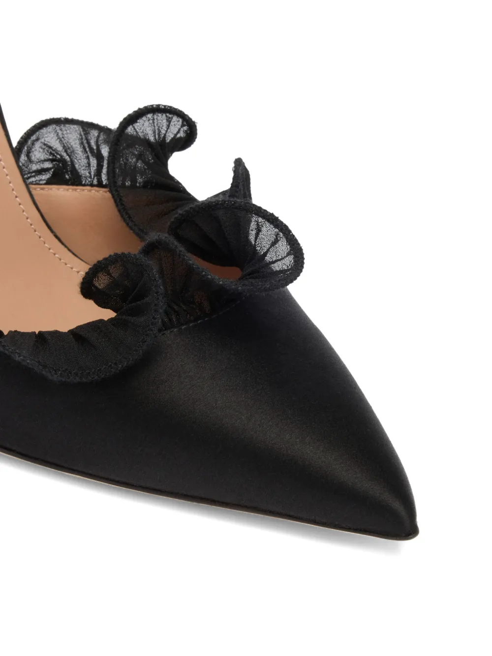 Malone Souliers Cecile muiltjes met strikdetail en ruches Zwart