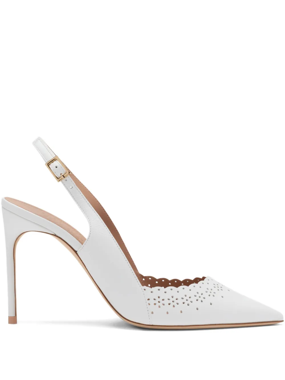 Malone Souliers Sunny leather slingback pumps - Bianco
