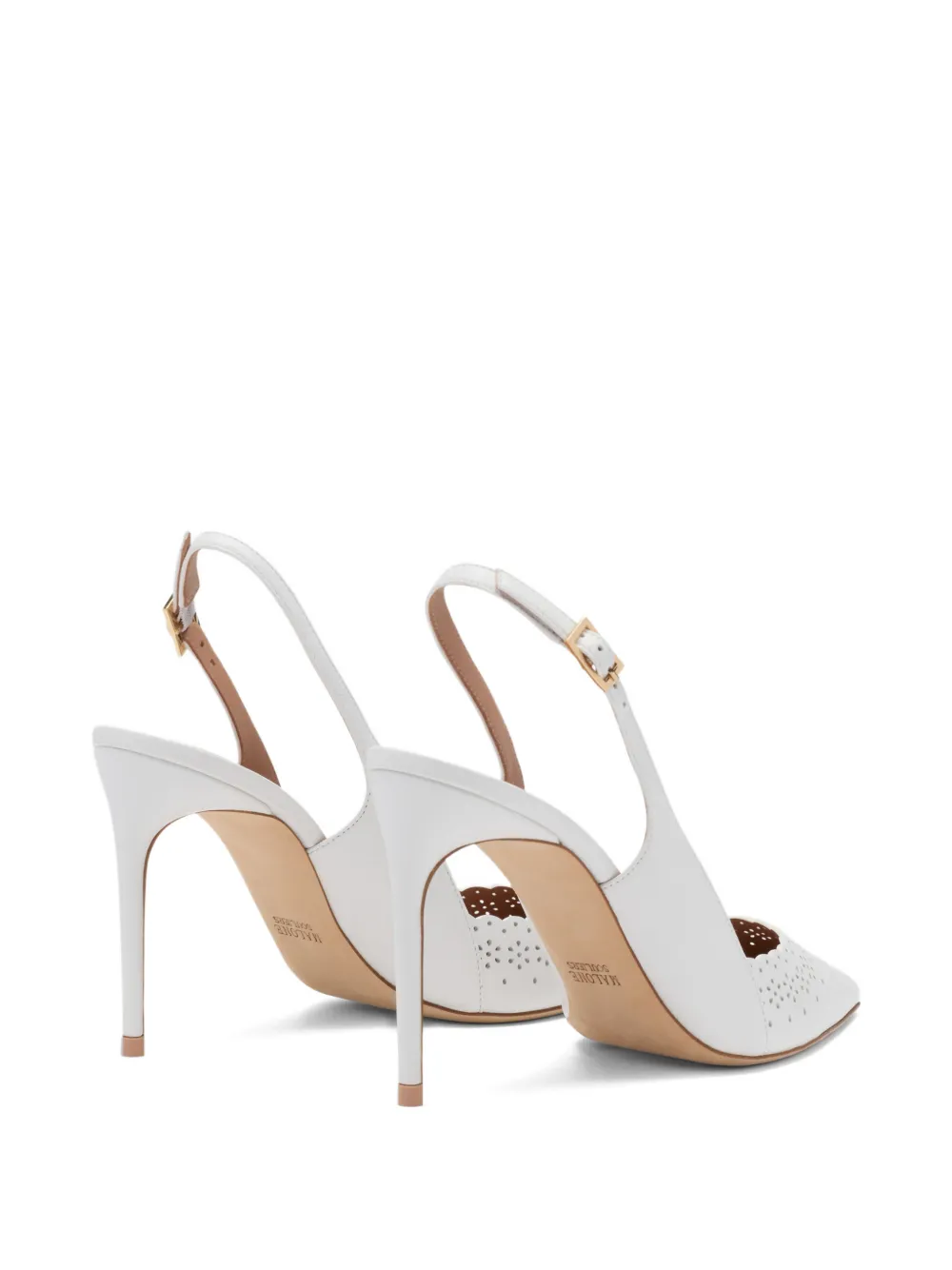 Malone Souliers Sunny leren slingback pumps Wit