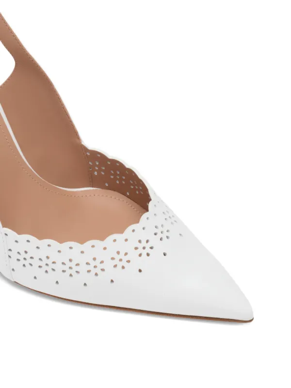 Malone Souliers Sunny スリングバック パンプス | ホワイト | FARFETCH JP