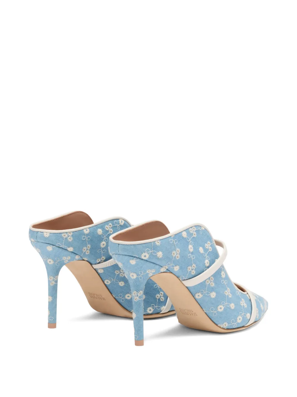 Malone Souliers Maureen muiltjes met bloemenprint Blauw