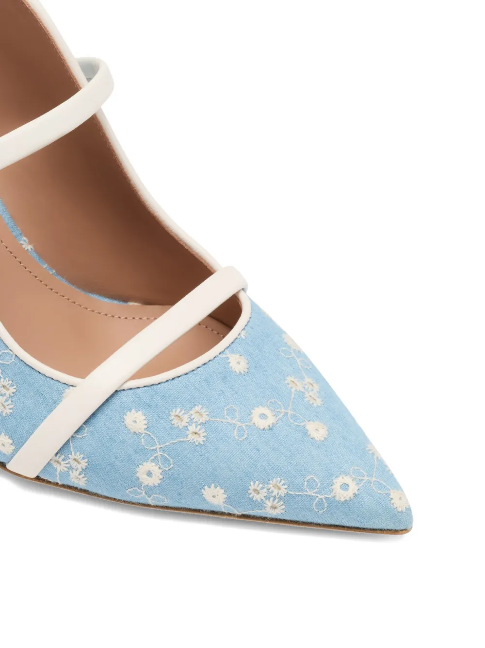 Malone Souliers Maureen muiltjes met bloemenprint Blauw
