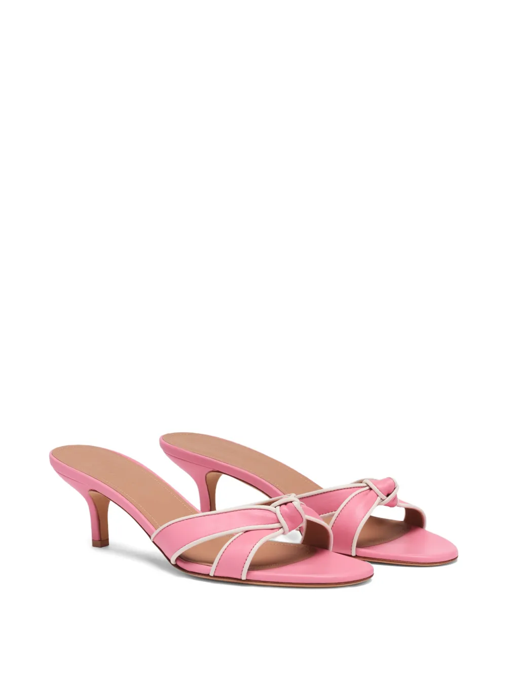 Malone Souliers Raquel geknoopte leren sandalen met hak Roze