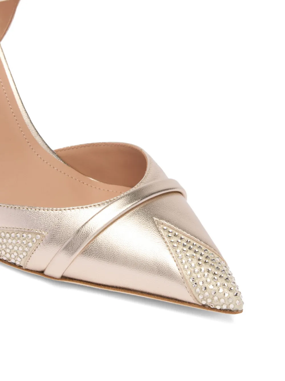 Malone Souliers 80 mm Uma muiltjes verfraaid met kristallen Goud