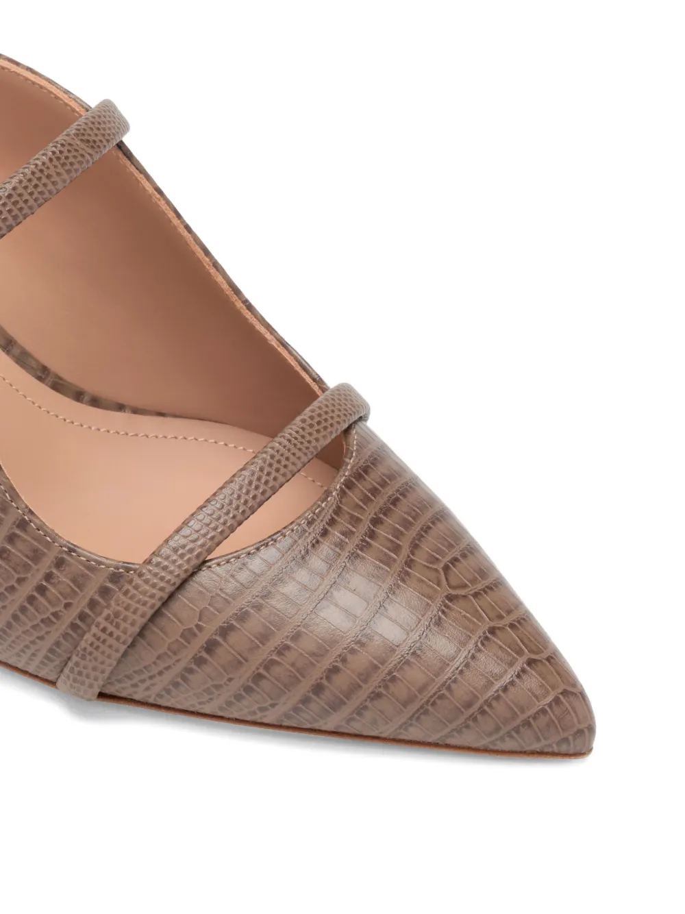 Malone Souliers Maureen muiltjes met kitten-hak en reliëf Bruin