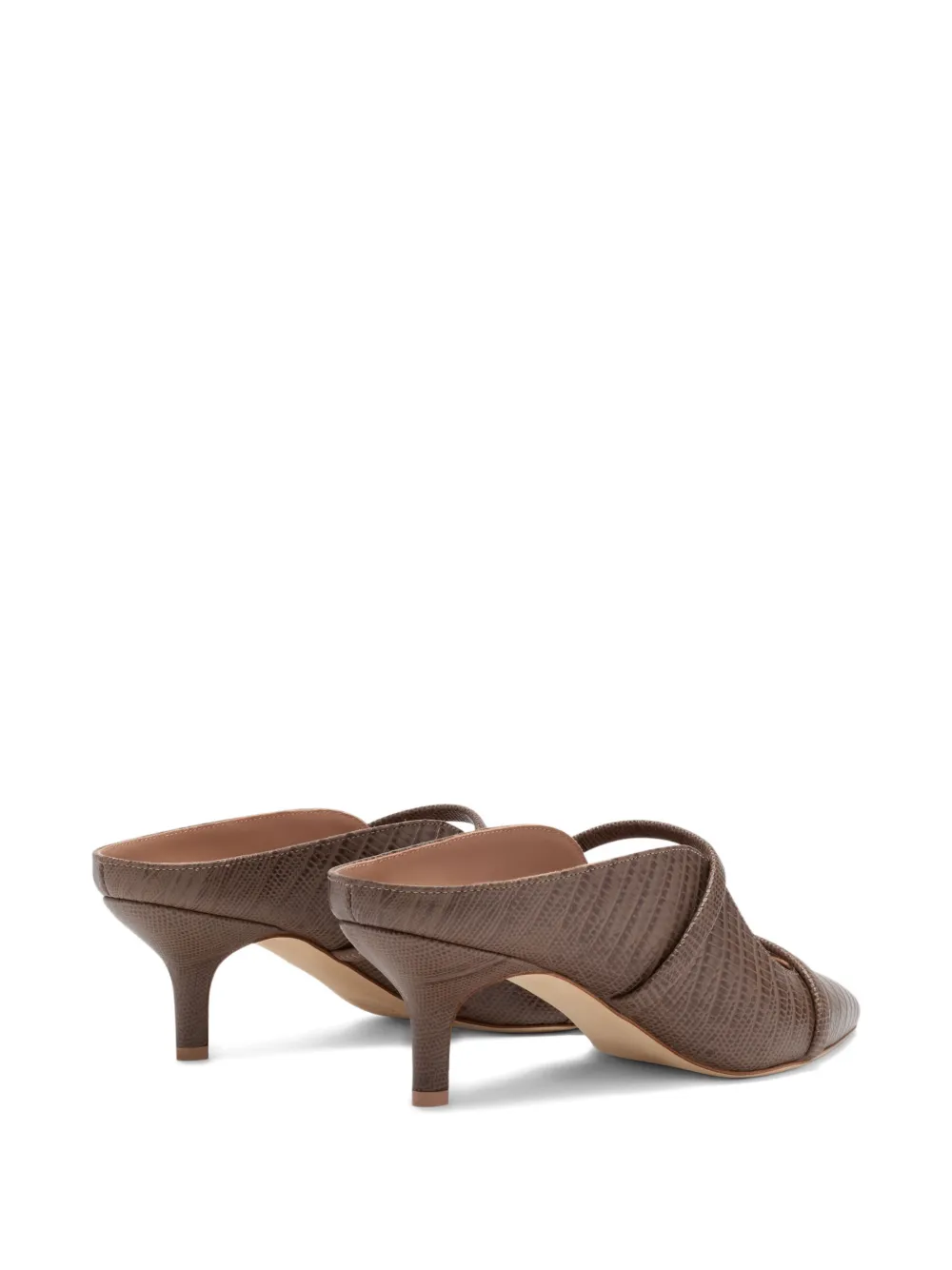 Malone Souliers Maureen muiltjes met kitten-hak en reliëf Bruin