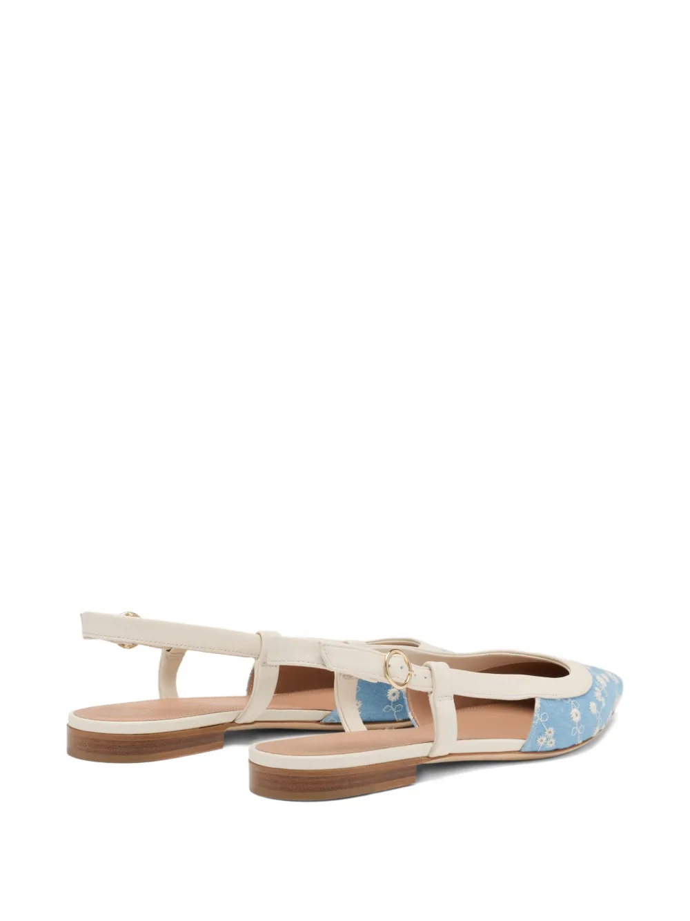 Malone Souliers Tate slingback ballerina's met bloemenprint Blauw