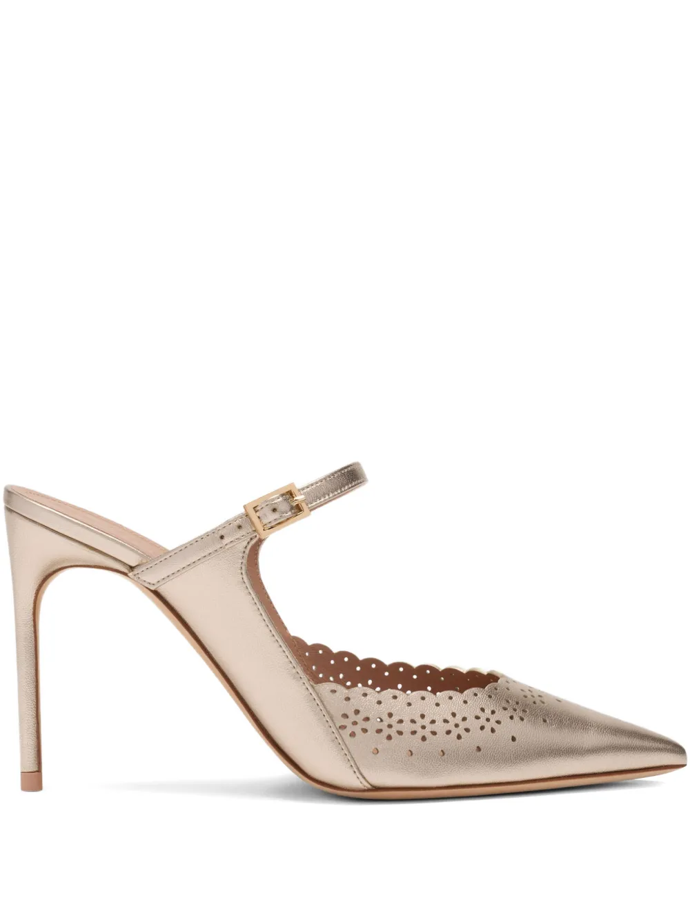 Malone Souliers Bardot broderie-detail mules - Gold