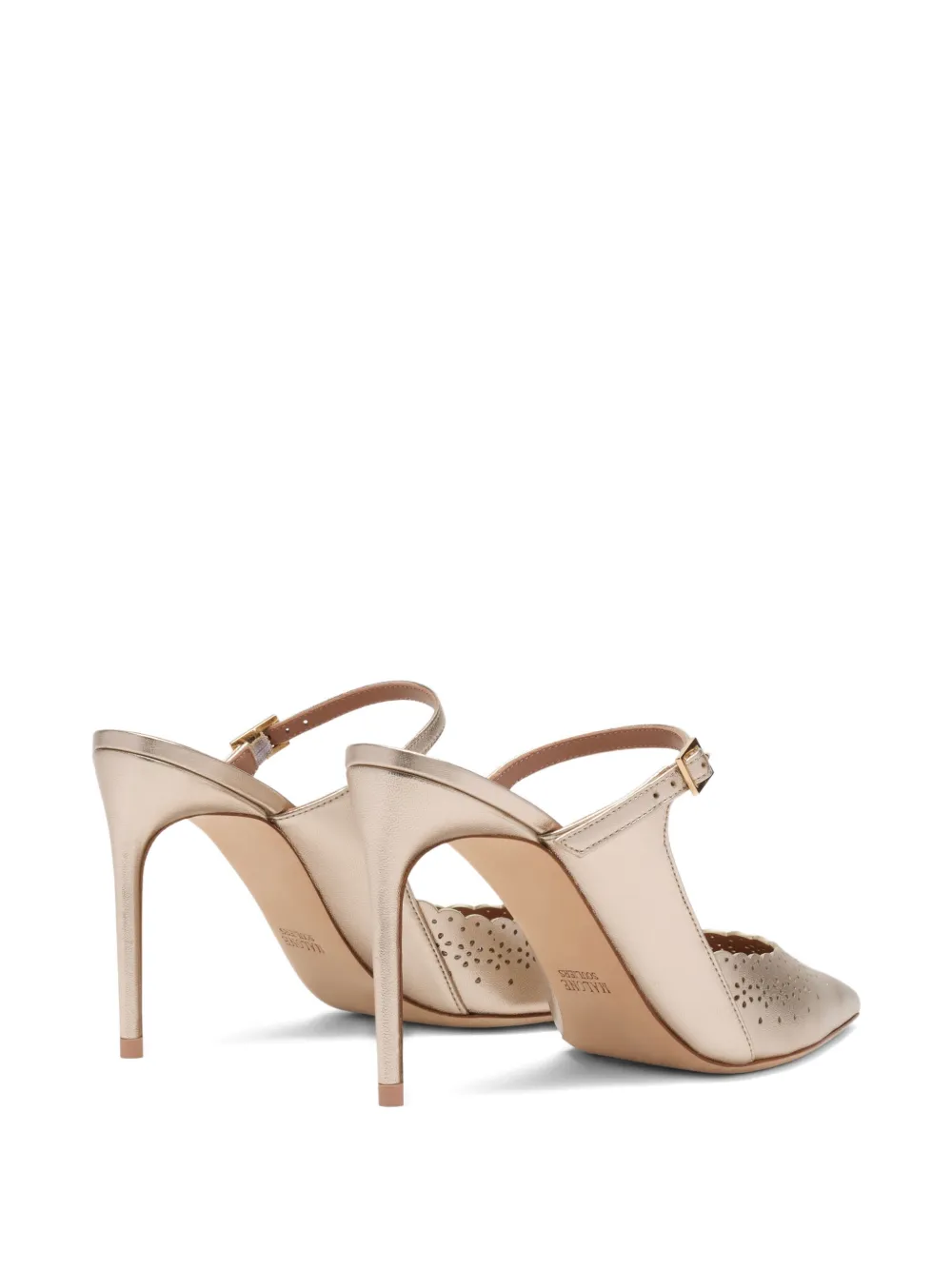 Malone Souliers Bardot muiltjes met broderie detail Goud