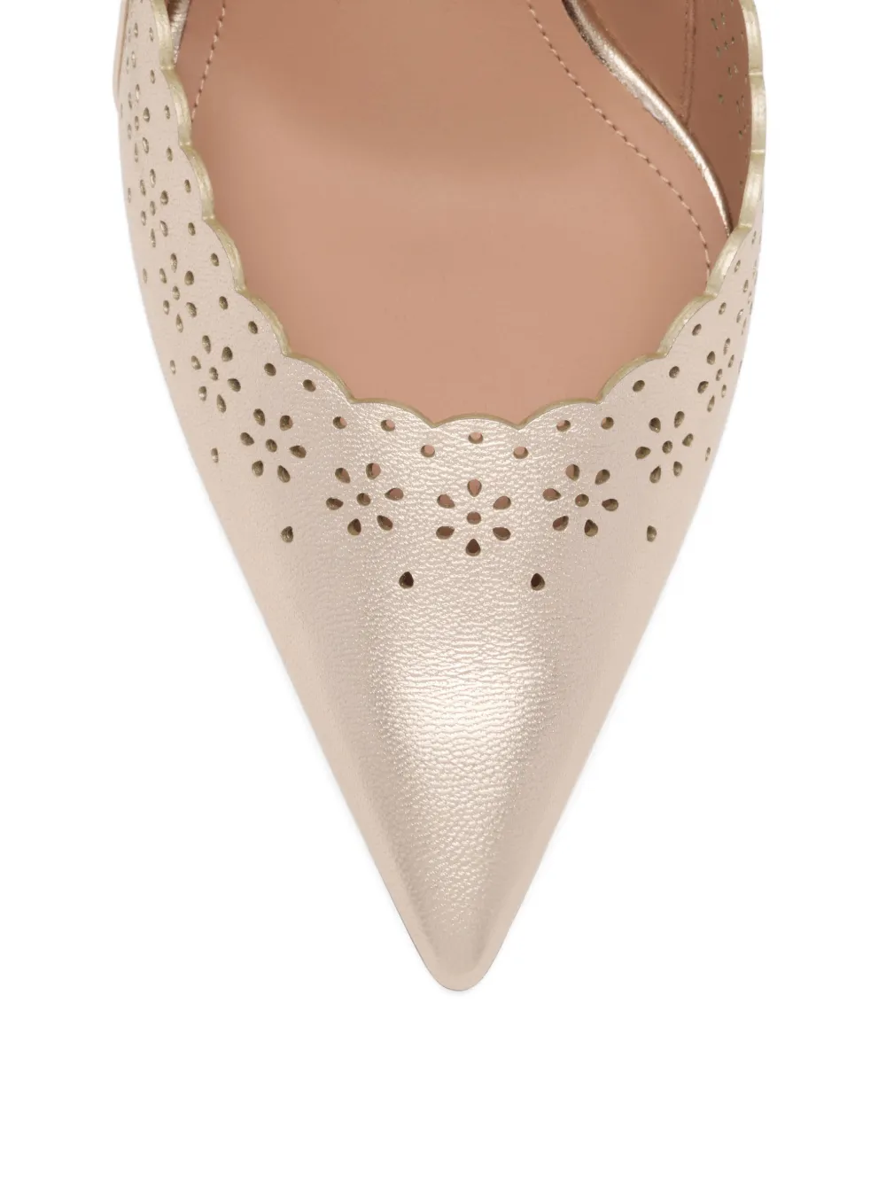 Malone Souliers Bardot muiltjes met broderie detail Goud