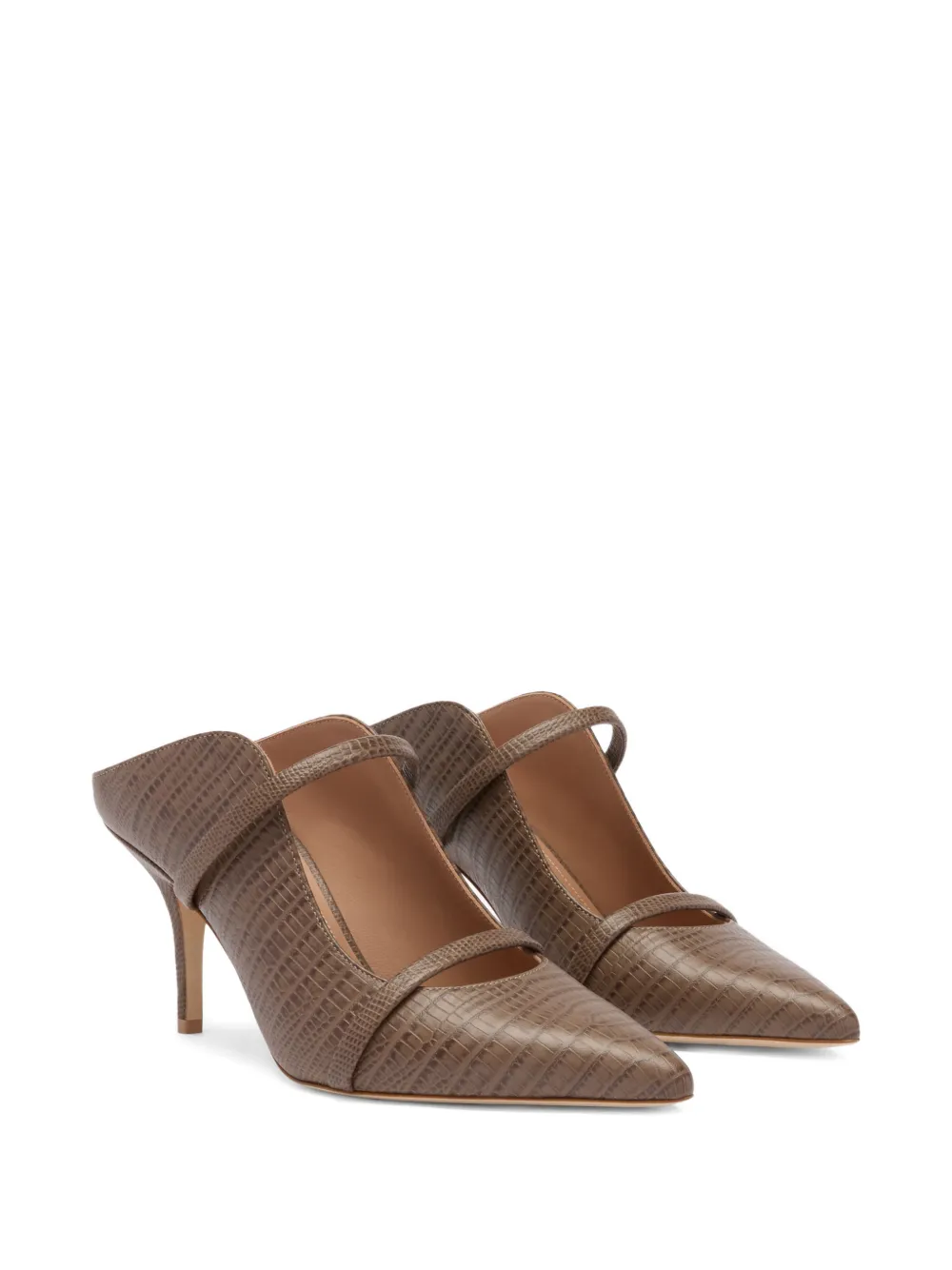 Malone Souliers 70 mm Maureen leren muiltjes met reliëf Bruin