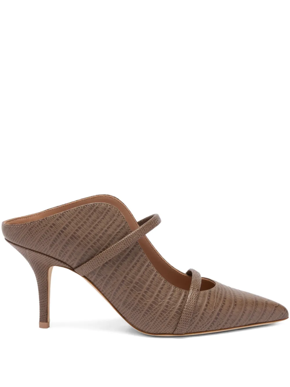 Malone Souliers 70 mm Maureen leren muiltjes met reliëf Bruin