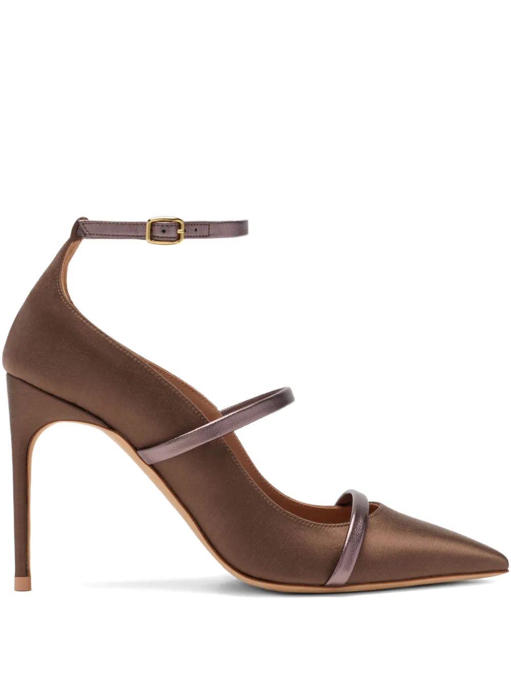 Malone Souliers Diaz pumps met bandje Bruin