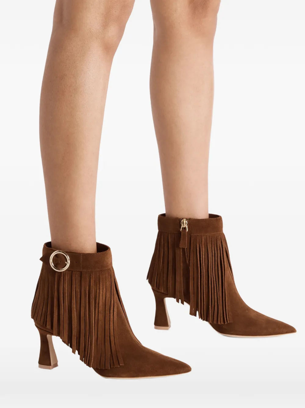 Malone Souliers Donni laarzen verfraaid met franje Bruin