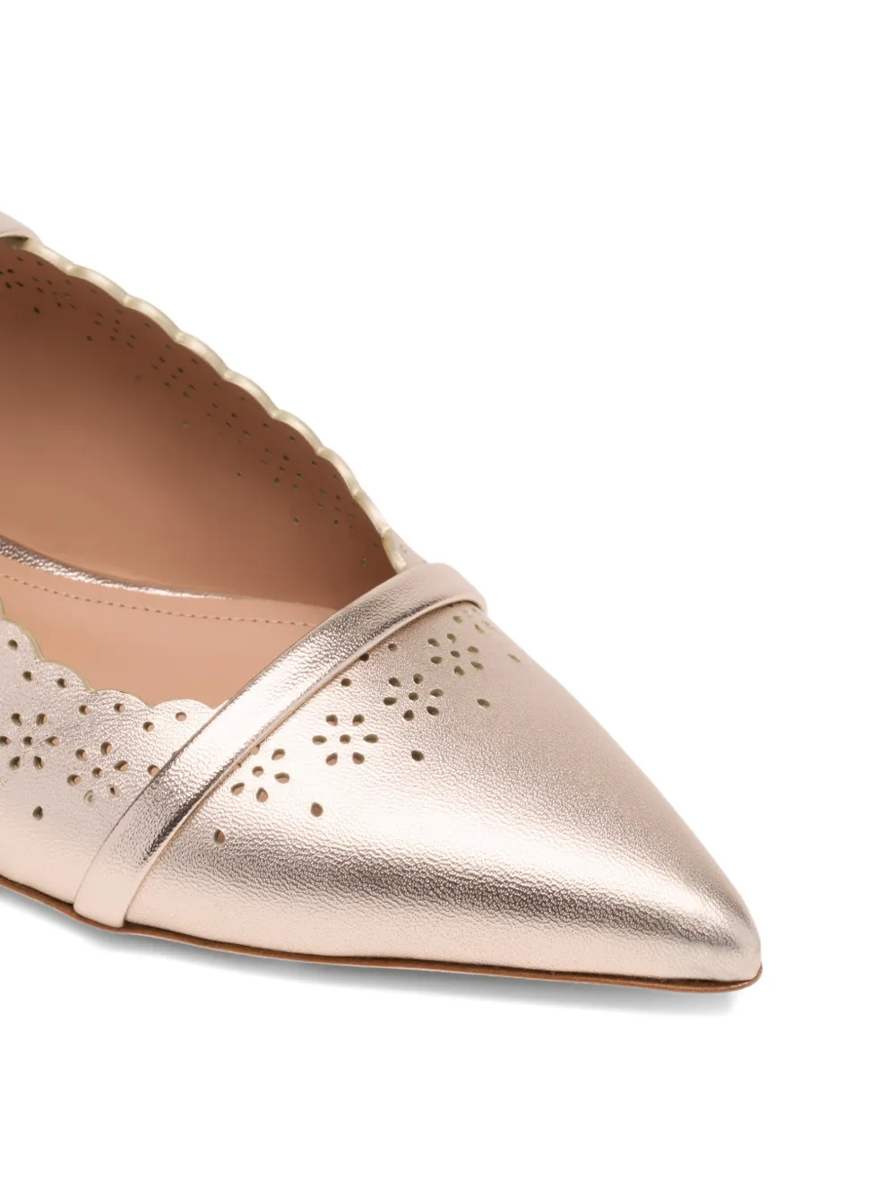 Malone Souliers Metallic broderie ballerina's Goud