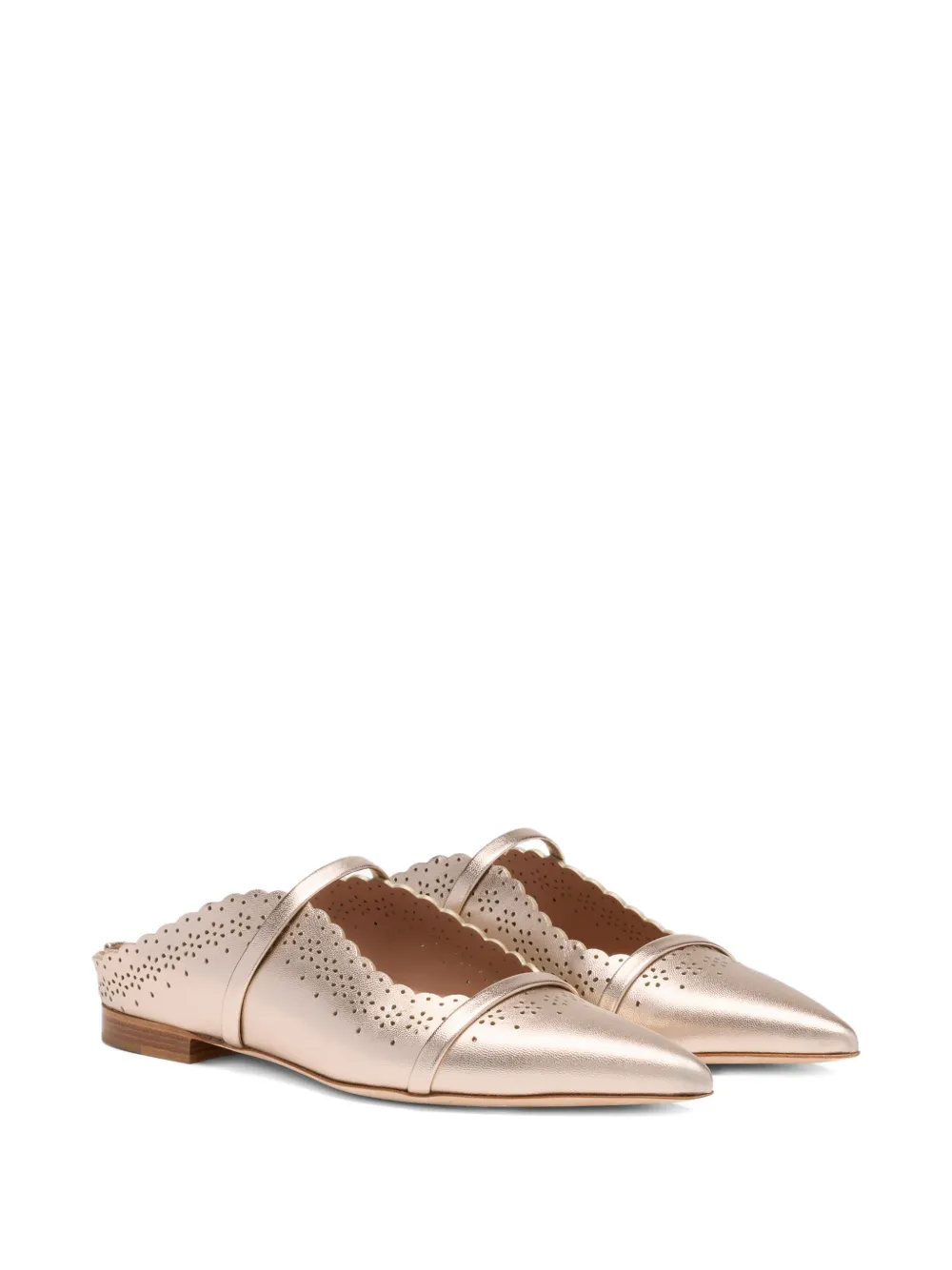 Malone Souliers Metallic broderie ballerina's Goud