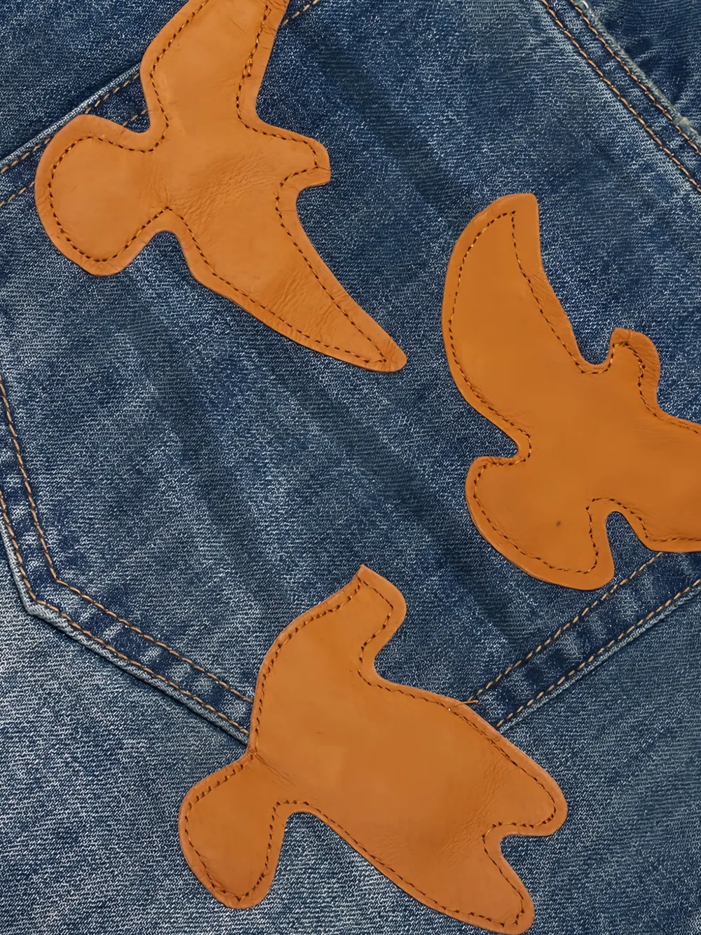 KidSuper Jeans met verwassen-effect en duifdetail Blauw