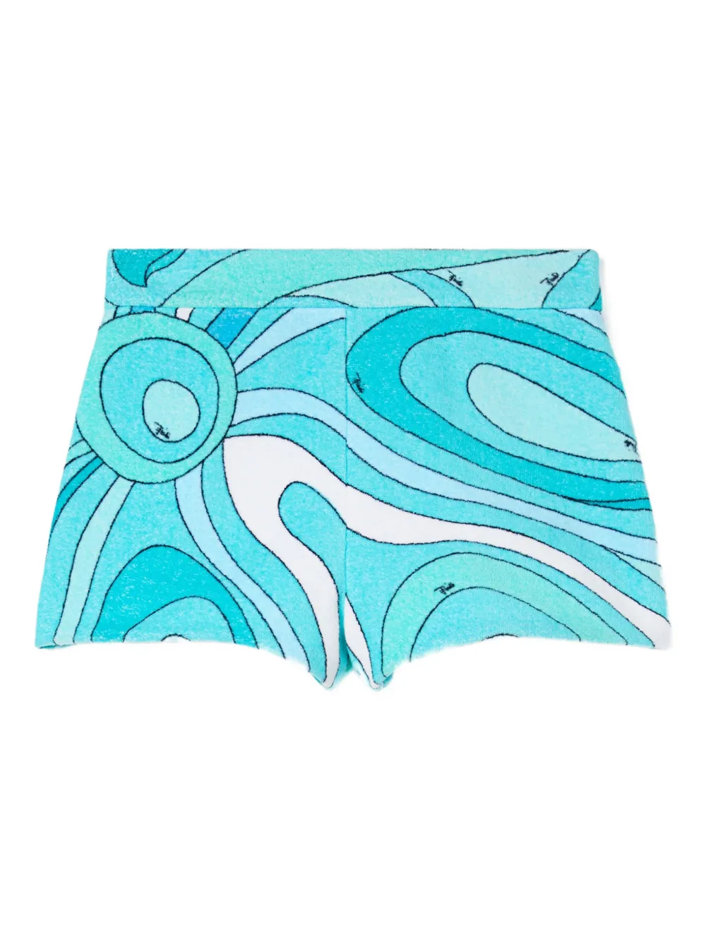 Pucci Marmo-print Cotton Shorts In Blue