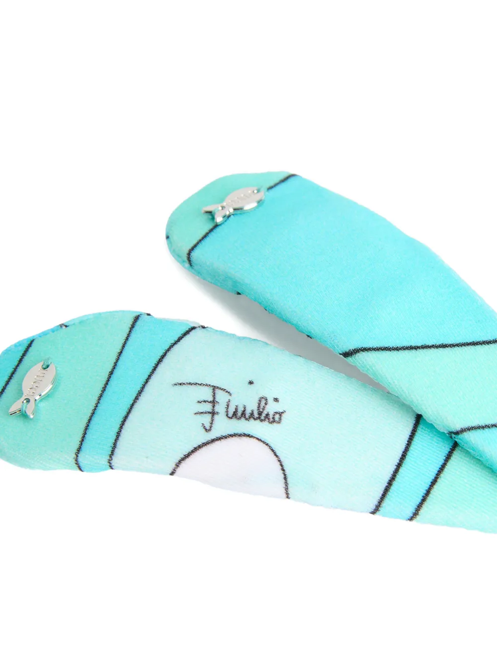  Pucci Iride-print Hair Clip (pack Of Two) - Blue 