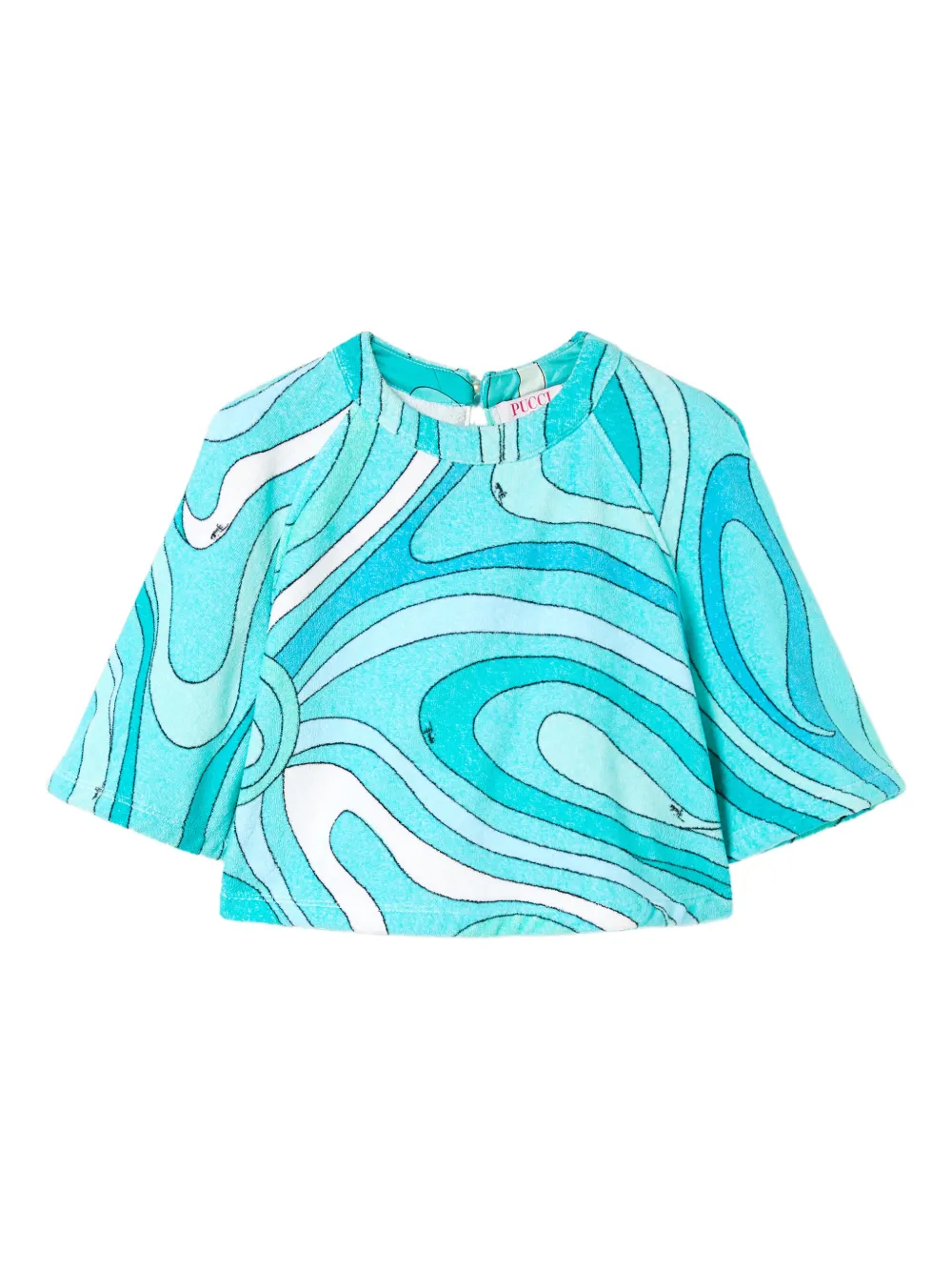 PUCCI Marmo-print cropped T-shirt - Blu
