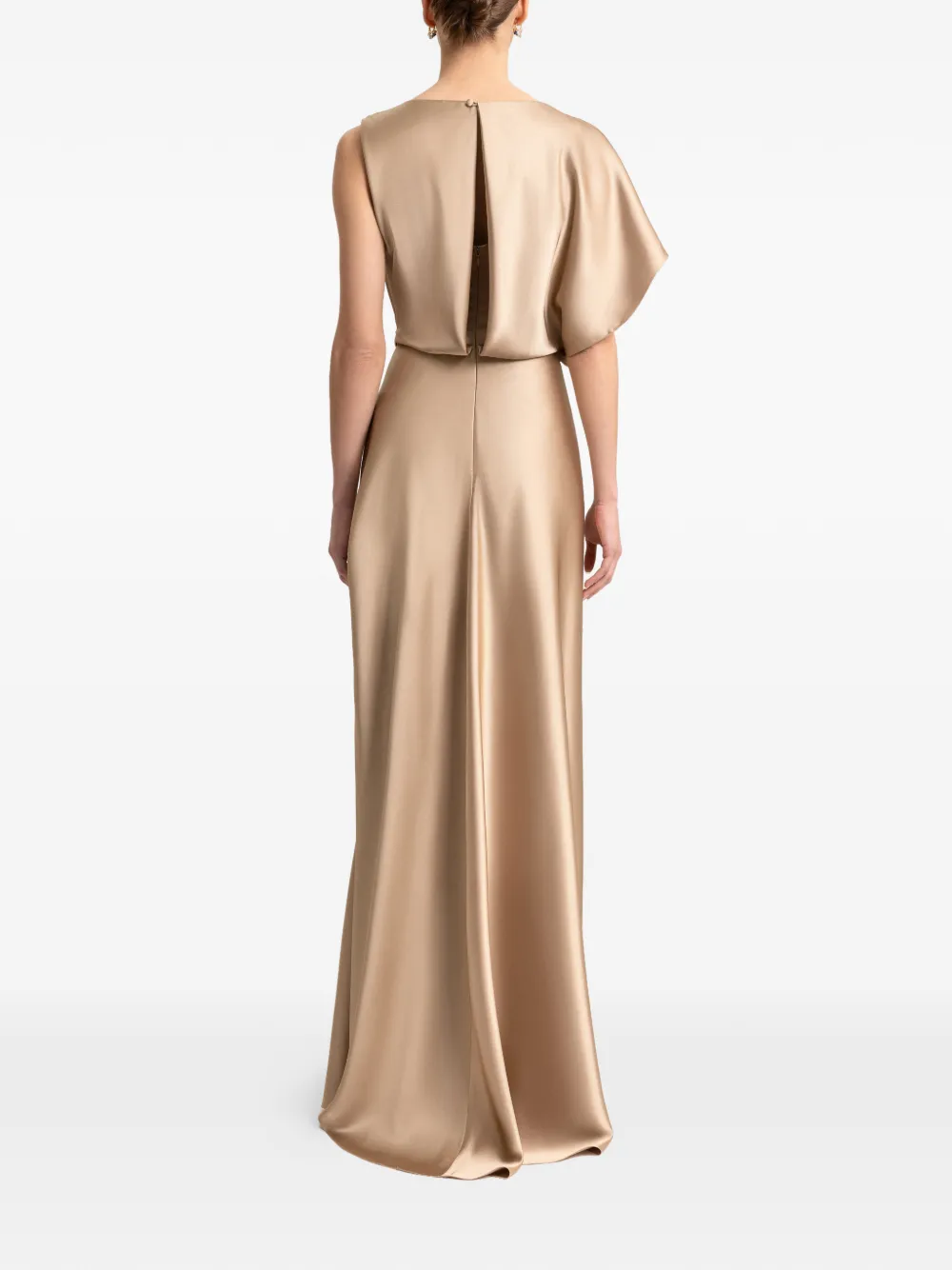 Gemy Maalouf Maxi-jurk met gedrapeerde hals Beige