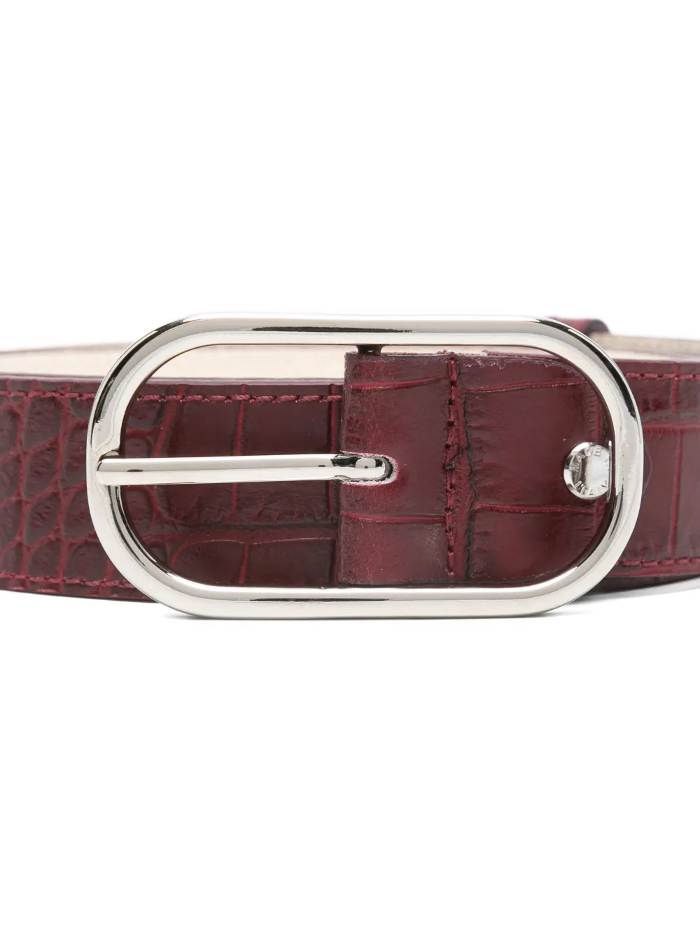 Bordeaux Oval-Buckle Belt