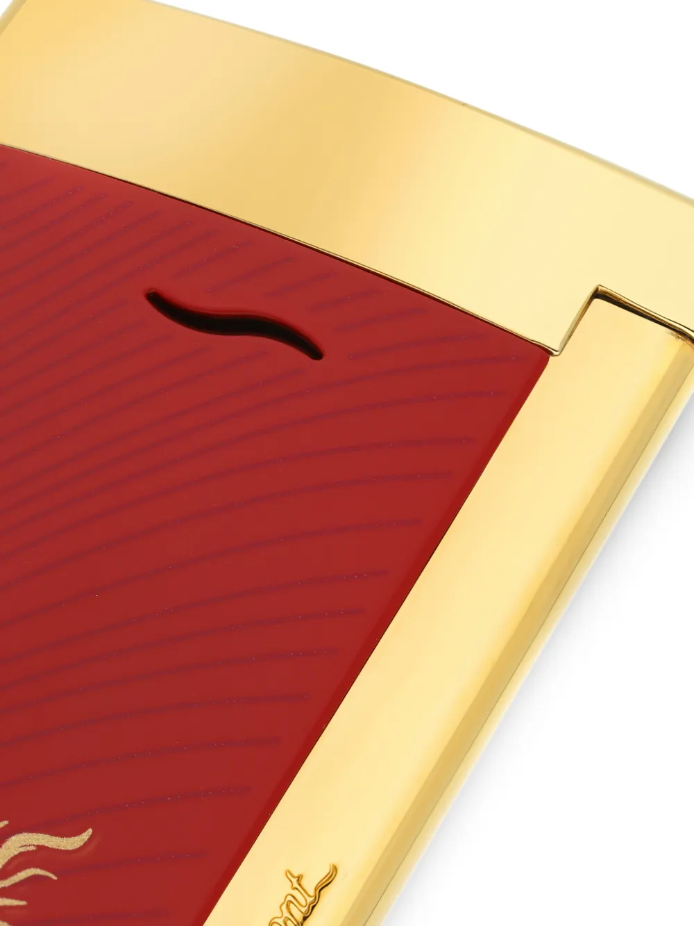 St Dupont Lacquered Horse-motif Lighter In Red