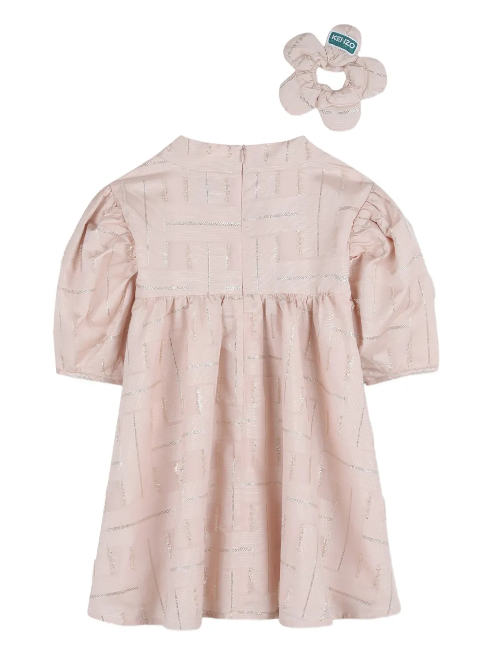  Kenzo Kids Metallic-threaded Empire-line Dress - Pink 