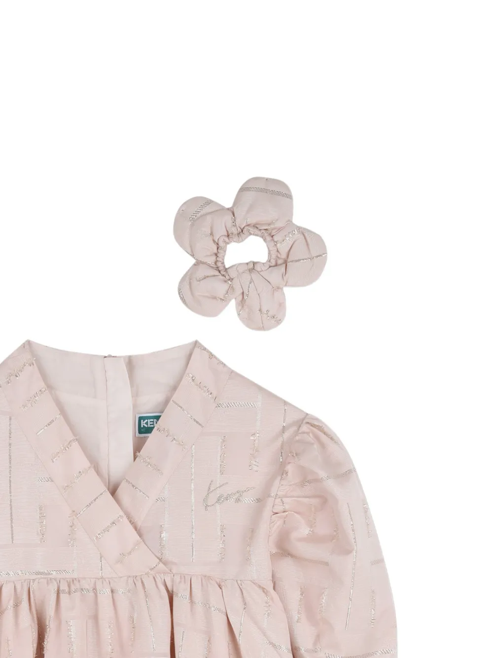  Kenzo Kids Metallic-threaded Empire-line Dress - Pink 