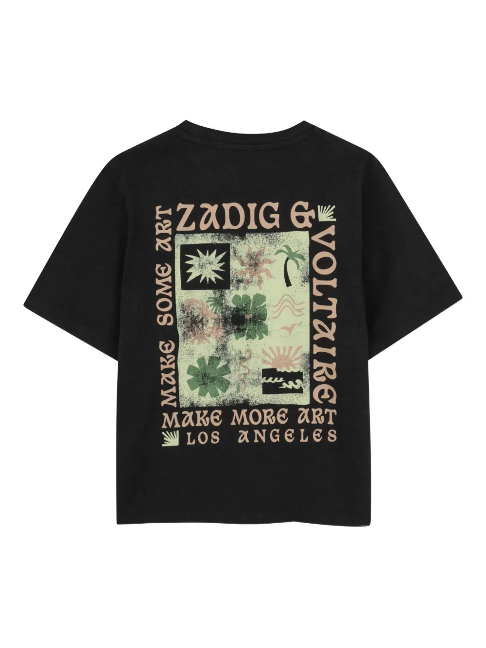 Zadig & Voltaire Kids T-shirt met bloemenprint Zwart