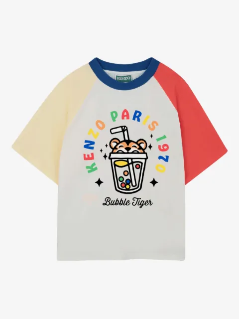 Kenzo Kids Bubble Tiger colour-block T-shirt