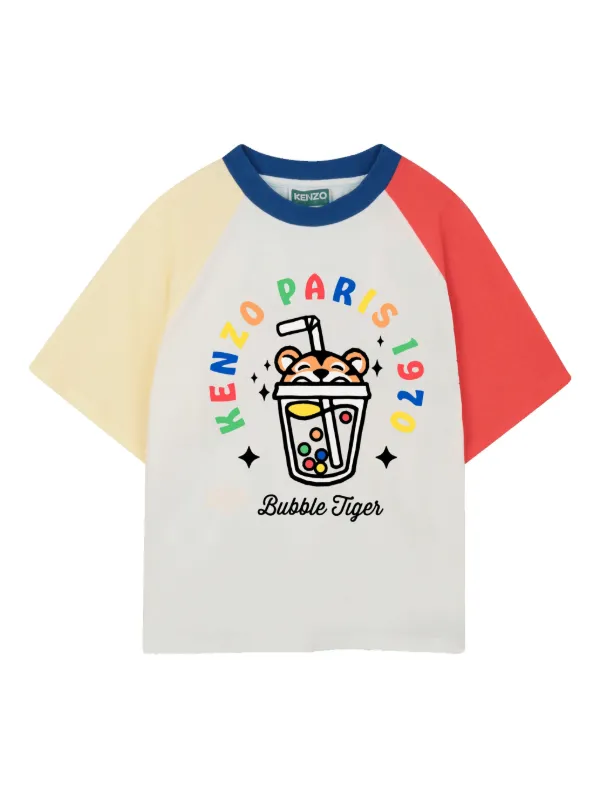 KENZO キッズTシャツ 2枚セット ショッパー付き Kenzo Kids Bubble Tiger Tシャツ | ホワイト | FARFETCH JP