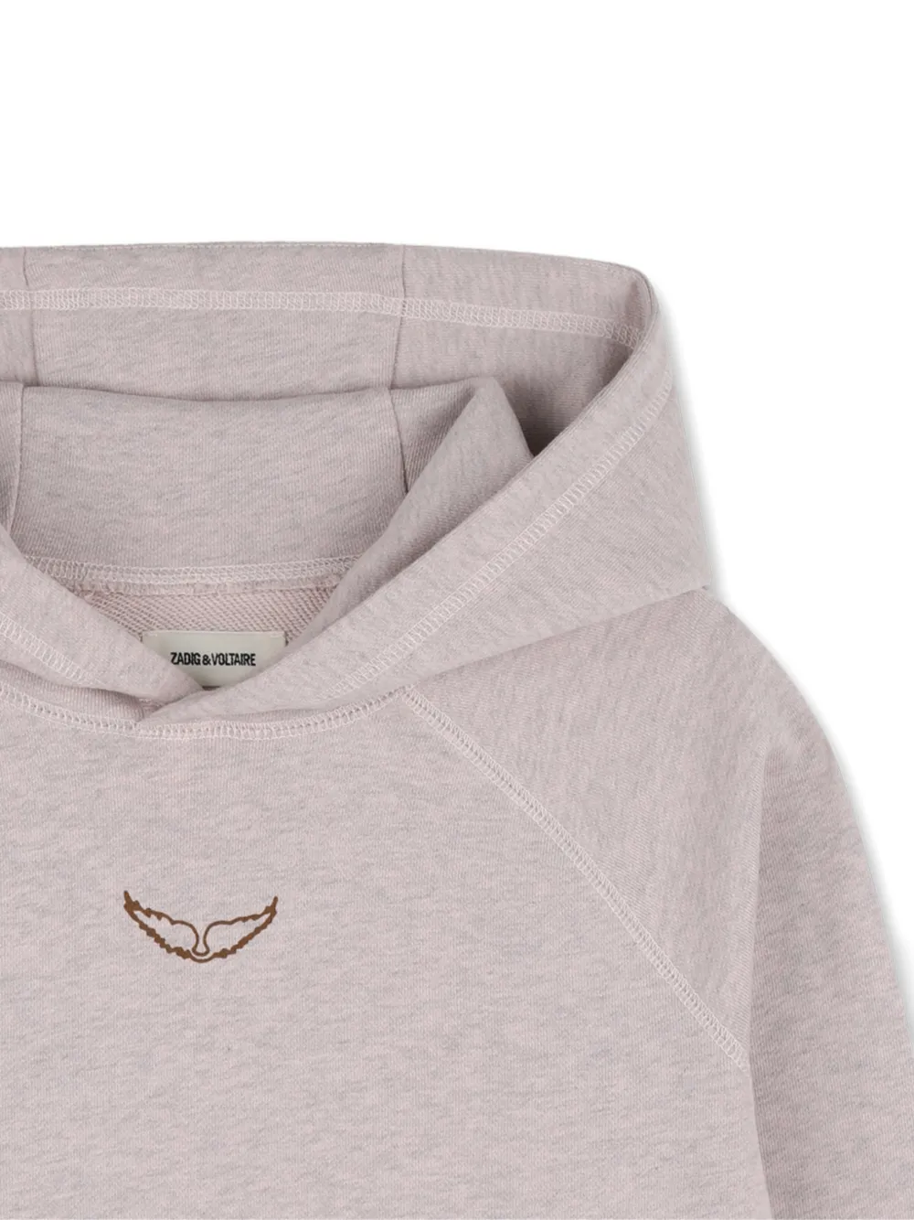 Zadig & Voltaire Kids Hoodie met geborduurde bloemen Beige